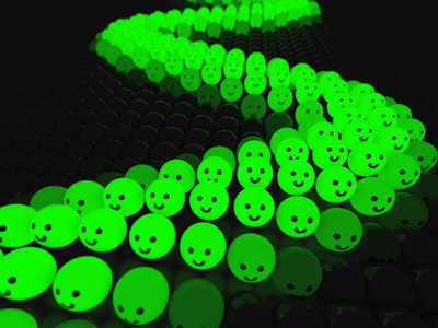 Supportive Softies 3d animation c4d cinema 4d faces simulation smile spheres xpresso