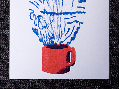 Koffkoff v2 blue coffee colour overlay print red riso risograph screenprint