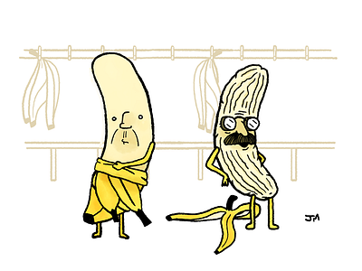 Peel banana cartoon cartoonist comic editorial illustration funny gym illustration joke lol webcomic