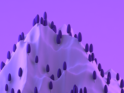 Purple Nurples c4d cinema 4d colour minimal mountain purple shape simple tree