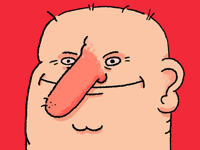 McBaldnais bald character creepy doodle drawing funny illustration nose