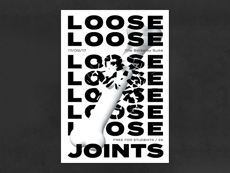 Loose Joints - Fresher's Week 3d cinema 4d illustration poster poster design termina typography