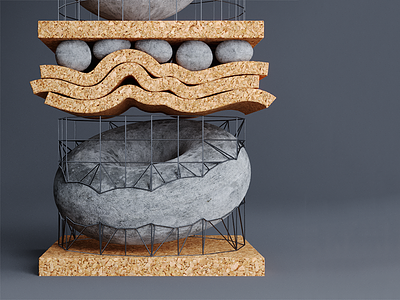 corky bucek 3d abstract c4d cinema 4d corona material sculpture texture