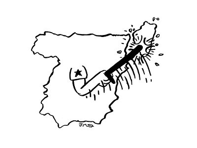 Divided cartoon catalan referendum catalonia editorial illustration illustration spain symbolism