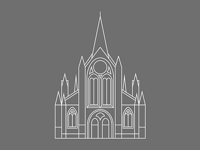 Glasgow Cathedral Illustration cathedral glasgow icon illustration line logo thick