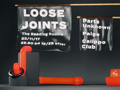 Loose Joints - Reading Rooms; 23/11/17 3d abstract cinema 4d music poster poster design termina