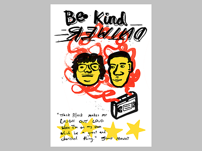 2/52: Be Kind Rewind be kind rewind cartoon illustration ink drawing jack black mos def movie poster movie review