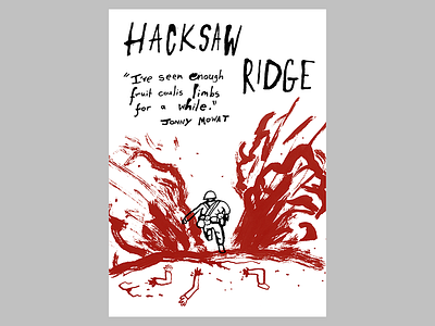 5/52: Hacksaw Ridge andrew garfield cartoon hacksaw ridge illustration ink lettering movie movie poster