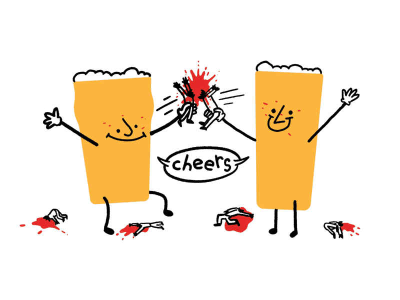 'Cheers' - Mural Design cartoon design doodle drawing illustration mural posca