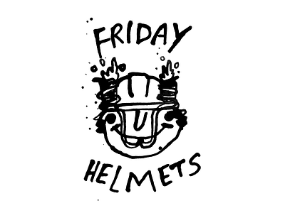 HELMET O CLOCK cartoon doodle drawing illustration ink