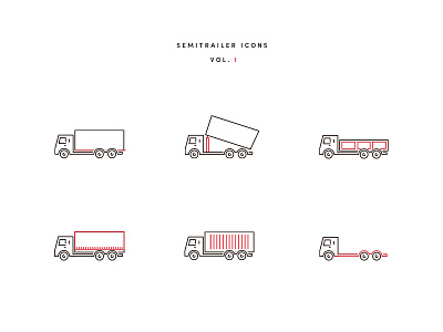 Semitrailer Icons icon icons illustrator photoshop semitrailer trucks vehicle