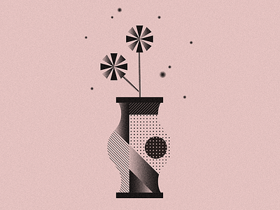Flower vase design icon illustration vector