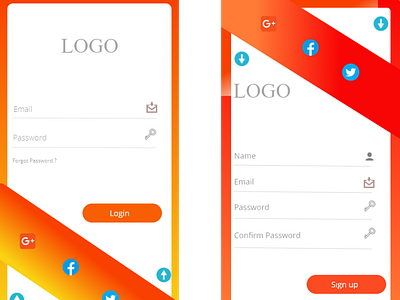 login sign up screen design