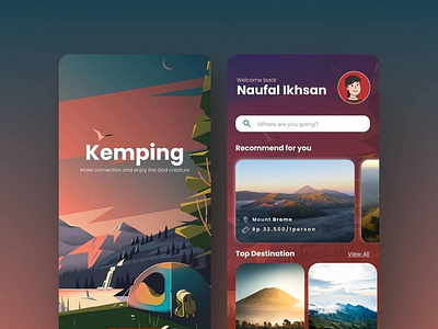 Kemping - Camping Spot Finder Mobile UI Design Concept
