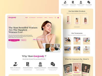 Beauty clinic landing page web design concept - Gorgeusly beautyclinicweb beautywebdesign cosmeticswebdesign webdesign