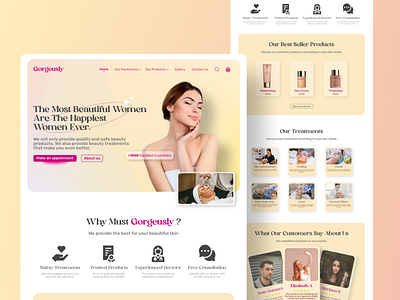 Beauty clinic landing page web design concept - Gorgeusly