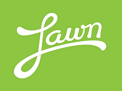 Lawn bezier brush grass green hand lawn lettering script type vector