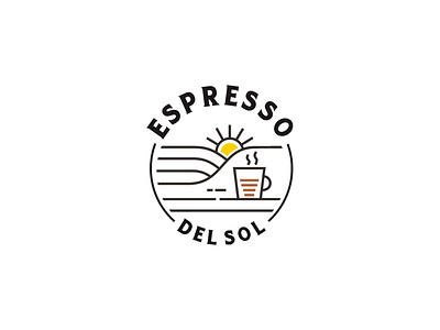 Espresso Del Sol branding cafe caffein coffee coffee shop day espresso flat graphic design logo sun sunrise