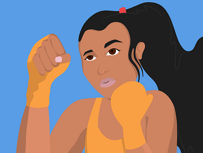Girl Boxing Illo boxing design feminism hand drawn handmade illustration procreate