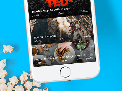 Popcorn Universe apple design events food ios mobile popcorn redbull screenshot tedx ui ux