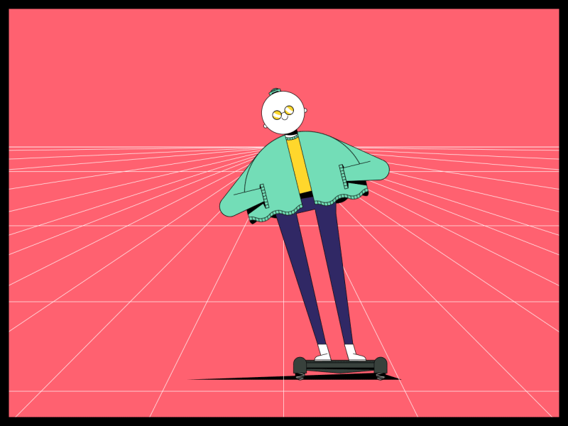 Cruisin animation hoverboard loop