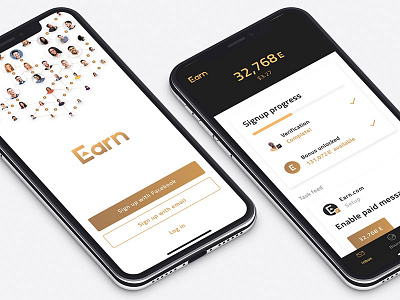 Earn.com app crypto ethereum iphonex mobile ui ux