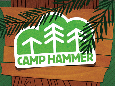 Camp Hammer 2013 Brochure bark logo paper redwood sticker texture tree wood