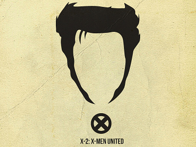 X2 Poster comic icon minimalism paper silhoette texture wolverine xmen