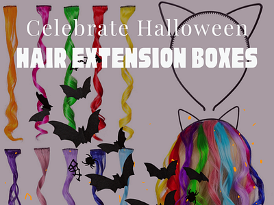 Use Hair Extensions on Halloween branding branding design business businesscard cardboard boxes cosmetic boxes custom boxes custom boxes with logo custom hair extension boxe design hair extension hair extension boxes wholesale halloween illustration marketing packaging typogaphy ui ux