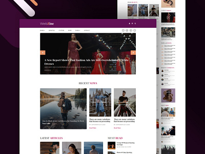 Webzine — Blog Website Template fashion multipurpose template ui uidesign uiux web developer webdesign webdesigner