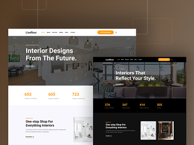 Livefloor — Interior and Furniture Website Template app branding design fashion icon logo multipurpose template ui webdesign
