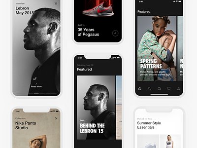 Nike App Feed app design editorial feed mobile nike story ui