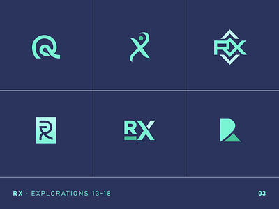 RX | 03 art brand identity branding clean design flat graphic design icon illustration logo monogram typography