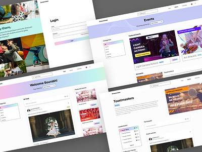 Talent sharing community website for students community competition dance design feed learn media music paint social socialmedia study talanet ui ux web