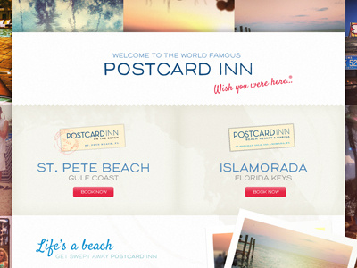 Splash Page beach hotel instagram ocean postcard resort retro stamp surf