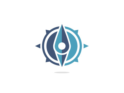 Compass blue compass concept icon logo mark old