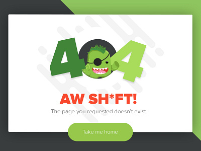 404 Fun 404 card error green mojo monster themes wordpress
