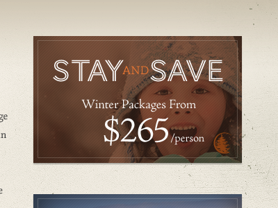 In site promo for a new project. Launching Dec 1. hotel lodging luxury rustic typography winter