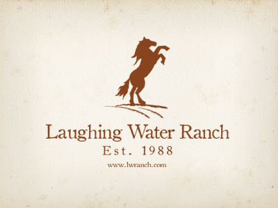 Laughing Water Ranch ident farm horse identity illustrated logo old ranch rustic western