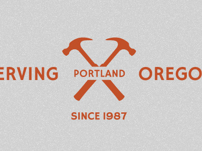 Serving Portland OR branding craftsman element hammer identity manly masculine noise orange portland retro