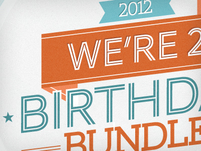 Birthday Bundle Teaser blue bundle logo mojo orange promo retro themes tilted web wordpress