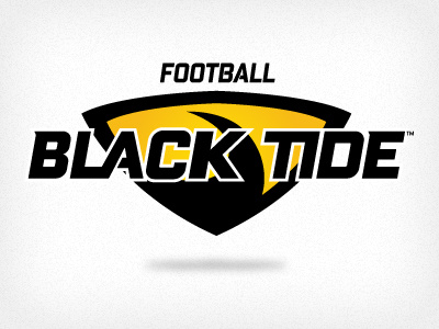 Black Tide Logo update agressive black custom enclosure football gold logo shield sports