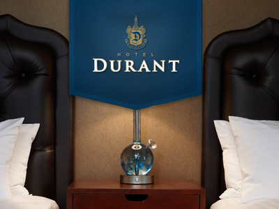 Durant - Banner - Stroked banner flag hotel logo regal uc berkeley