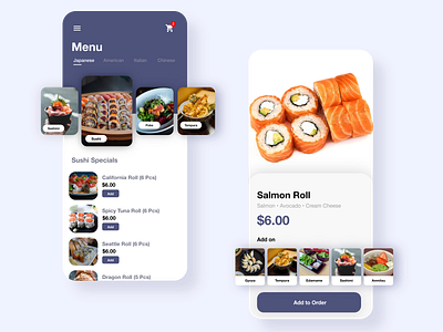 Shokumotsu | Japanese Food Delivery App delivery app food app food app design foodie japanese food mobile app mobile ui sushi roll ui