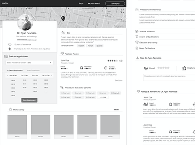 Doctor Profile doctor doctor profile uidesign ux wireframe