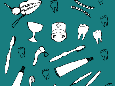 векторная иллюстрация на тему стоматологии braces brush for cleaning teeth dentist illustration illustrator print for a poster for dentistry teeth toothpaste vector illustration dentistry