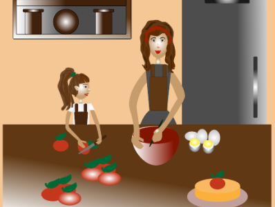 cooking at home, cooking vector graphics illustrat