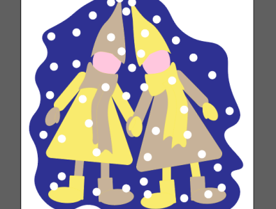 girls winter, girls-dwarfs,vector illustration