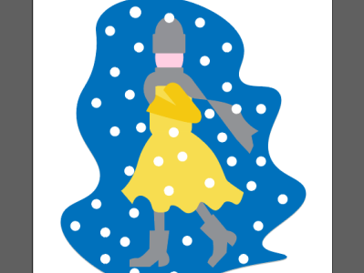 girl goes on a snowy street vector illustrator