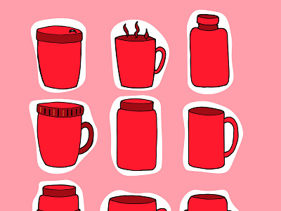 thermo cup, container for drinking in winter, we drink hot drink container for drinking in winter cup with a double bottom illustration for a postcard illustration for instagram illustration for stories thermo bottle thermo cup thermo glass thermo mug we drink hot drinks in winter